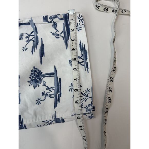 Chico's Blue White Toile Print Art-to-Wear Cropped Wide Leg Pants Coastal Size 3 - Picture 7 of 9